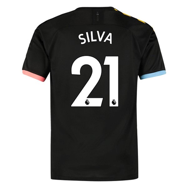 Camiseta Manchester City NO.21 Silva 2ª Kit 2019 2020 Negro